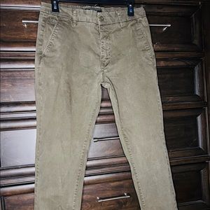 Green suede slacks